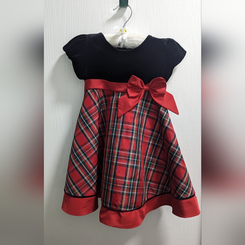 Sophia Rose red plaid formal dress 18 month